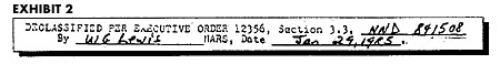Declassification Slug from 000.9 files, Jan 29, 1985